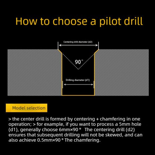image 1pcs HRC55 Tungsten Steel Alloy Centering Drill for Steel/Aluminum 90 Degree Chamfering Drill,Carbide Spot Drill Bit,CNC Drilling Guide Tool Location Center Router Bit Metal Drills