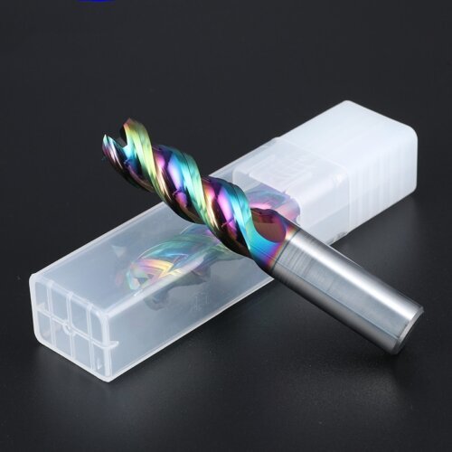 Colorful High Gloss Hard Alloy Milling Cutter HRC55 3 Flutes Tungsten Carbide End Mill Aluminium Milling Bit DLC Endmill Metal CNC Cutter for Aluminun