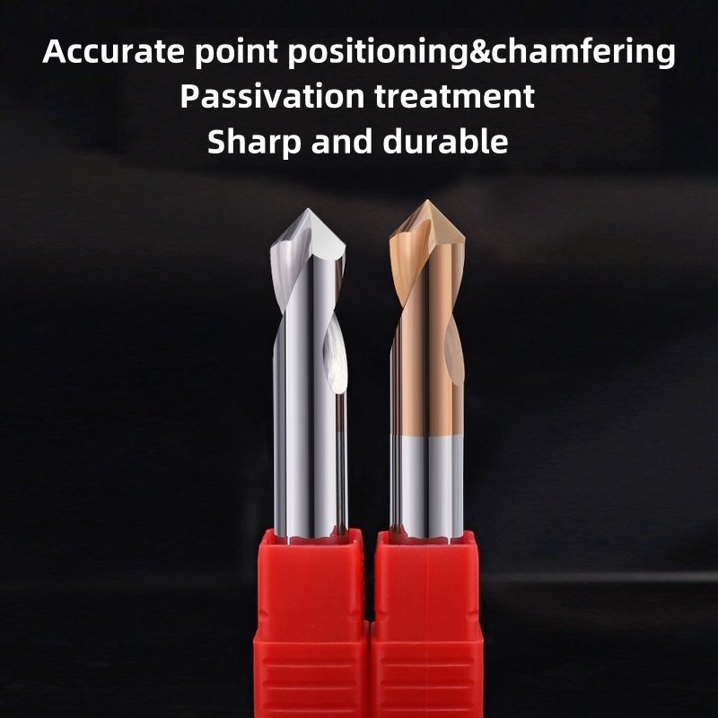 主图_02 1pcs HRC55 Tungsten Steel Alloy Centering Drill for Steel/Aluminum 90 Degree Chamfering Drill,Carbide Spot Drill Bit,CNC Drilling Guide Tool Location Center Router Bit Metal Drills