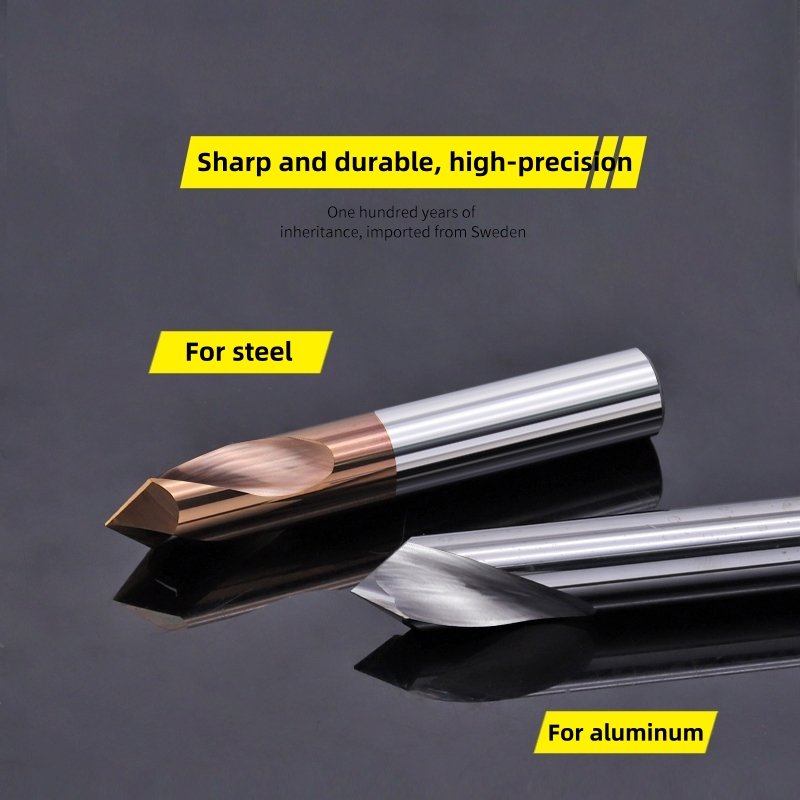 主图_03 1pcs HRC55 Tungsten Steel Alloy Centering Drill for Steel/Aluminum 90 Degree Chamfering Drill,Carbide Spot Drill Bit,CNC Drilling Guide Tool Location Center Router Bit Metal Drills