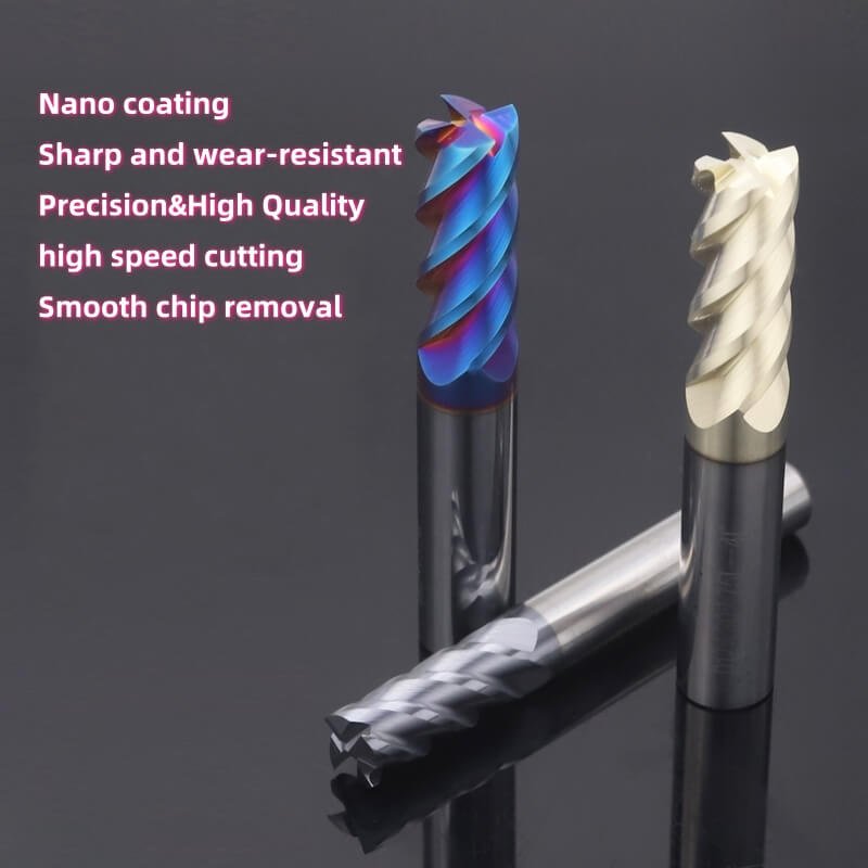主图_2 Diameter 1~8mm 4 Flutes HRC65 Carbide Flat End Mill CNC Cutting Tools Alloy Carbide Milling EndMills Tungsten Steel Milling Cutter Square Router Bit